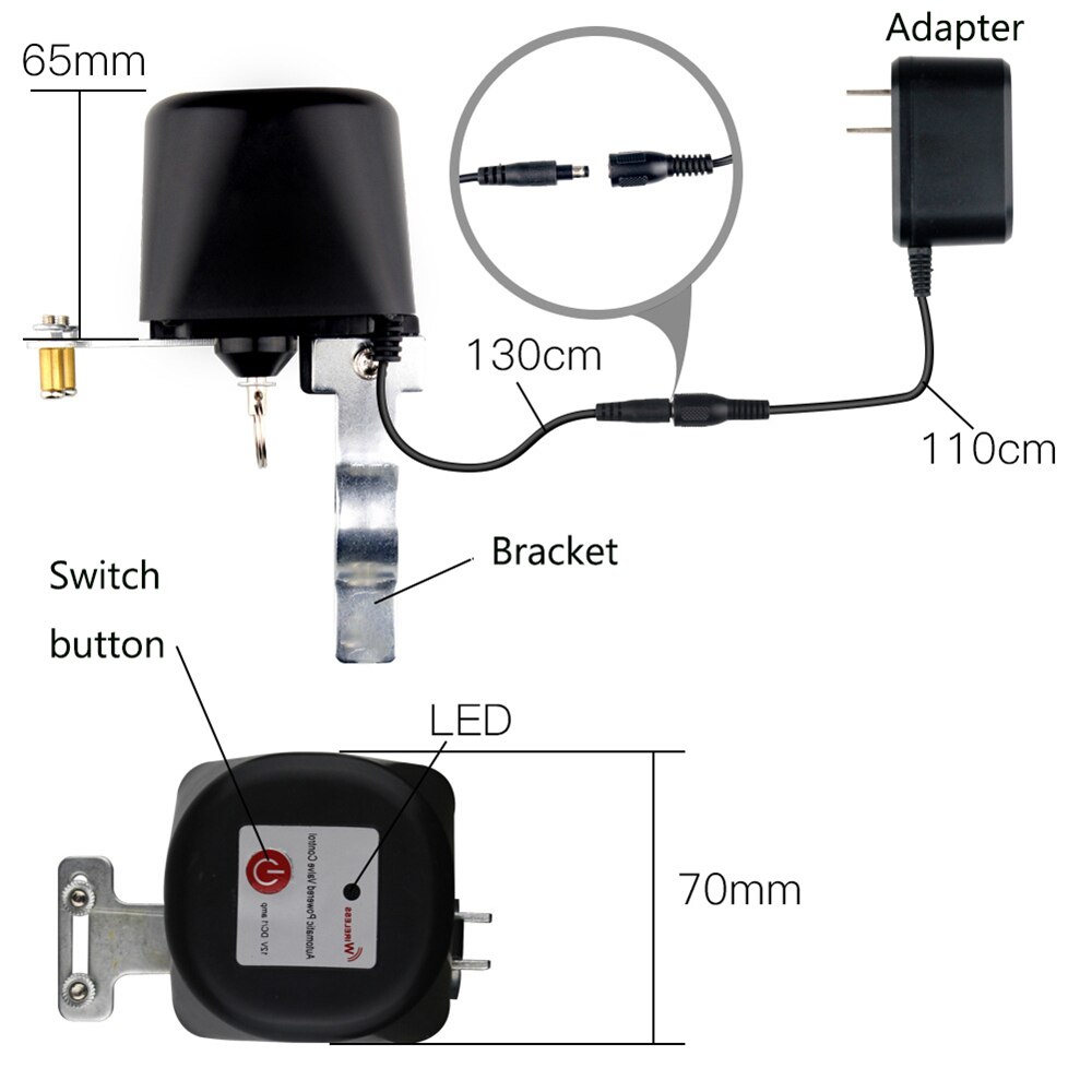WIFI Zigbee Mobile APP Timing Switch Valve Smart Home Automation System Gas Water Control Valve for Alexa Google Home US EU