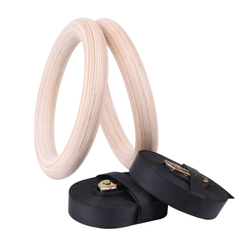 Anneaux de gymnastique Crossfit Fitness exercice de gymnastique bande en bois tractions cordes anneau boucle sangles ruban équipement d'entraînement musculaire