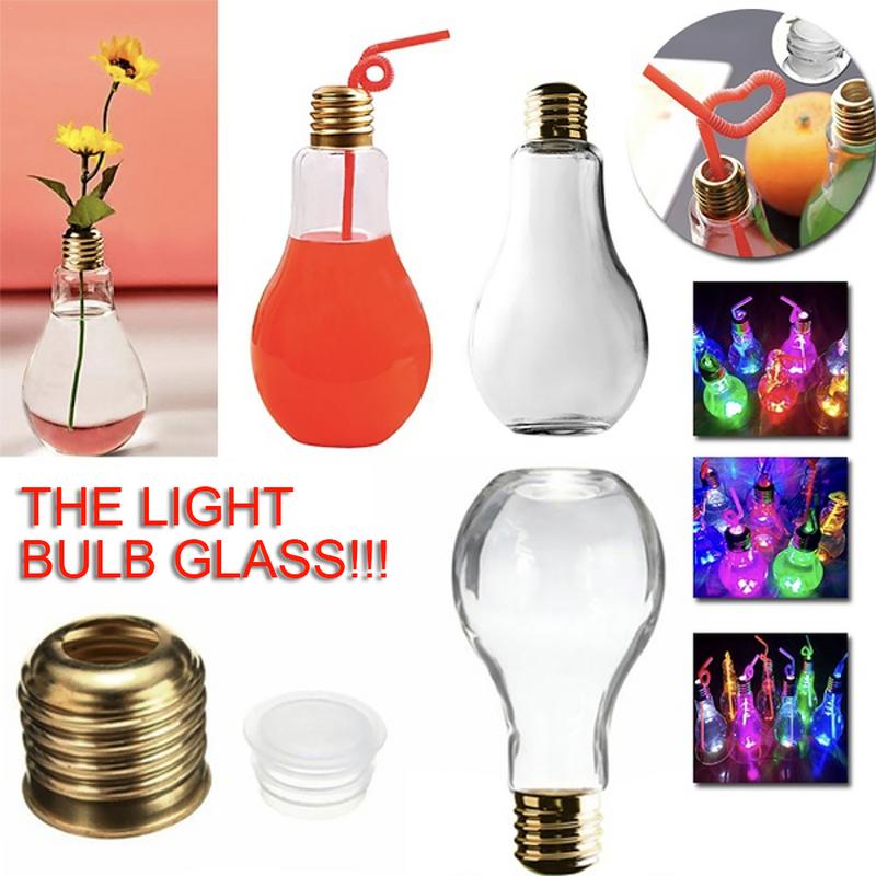 Light Bulb Water Bottles Dining Table Ornament Juicer Bottle Celebrate Party Decorative Juice Drinking Bottle