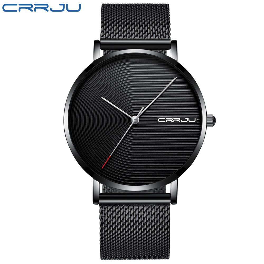 Mannen Horloges Heren Quartz Horloges Mannelijke Klok Crrju Top Brand Luxe Relogio Masculino Horloges Meski Voor Sport: Black