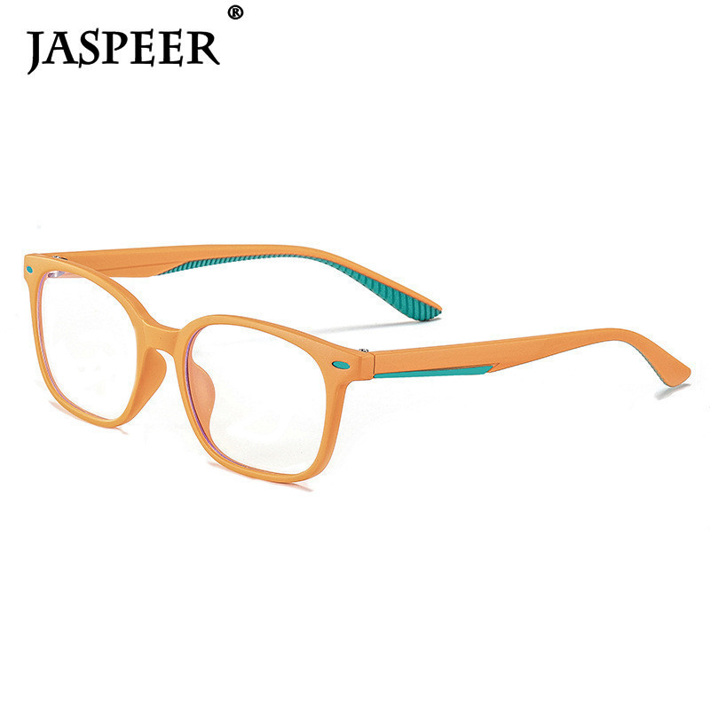 JASPEER Rectangle Kids Computer Glass Children Blue Light Blocking Glasses for Boys Girls Eyeglasses Retro TR90 Light Frame