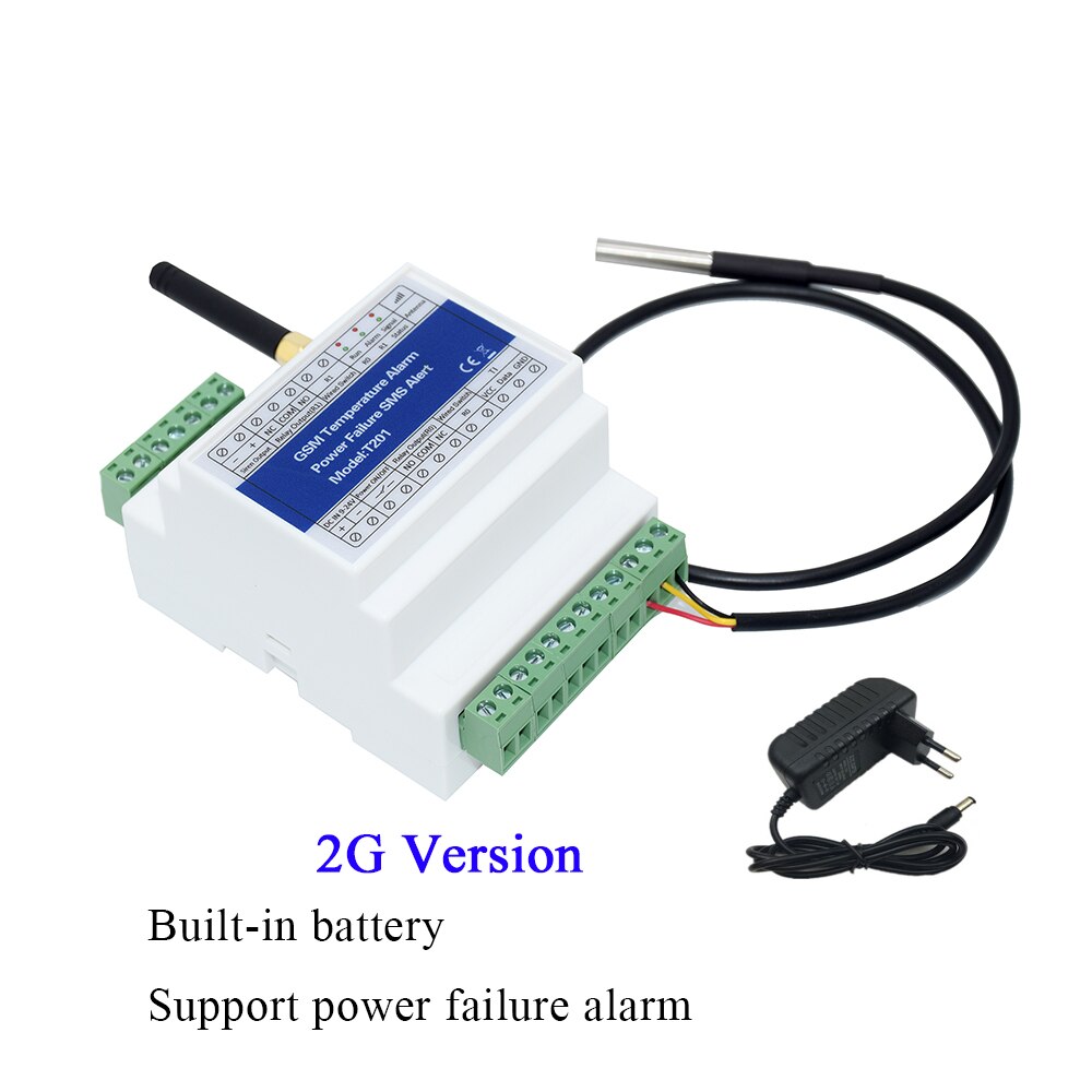Din-Rail 4G Lte Gsm Sms Afstandsbediening Temperatuur Status Monitor Alarm Met 2 Relais Uitgang Stroomuitval herinneren: 2G Version Type D