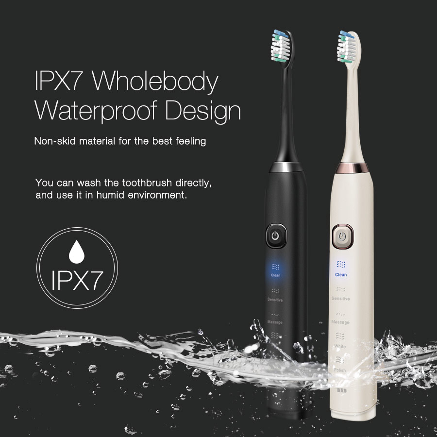 Sarmocare S100 Ultrasonic Sonic Electric Toothbrush LED indicator toothbrushes IPX7 Waterproof 5 models Wireless rechargeable