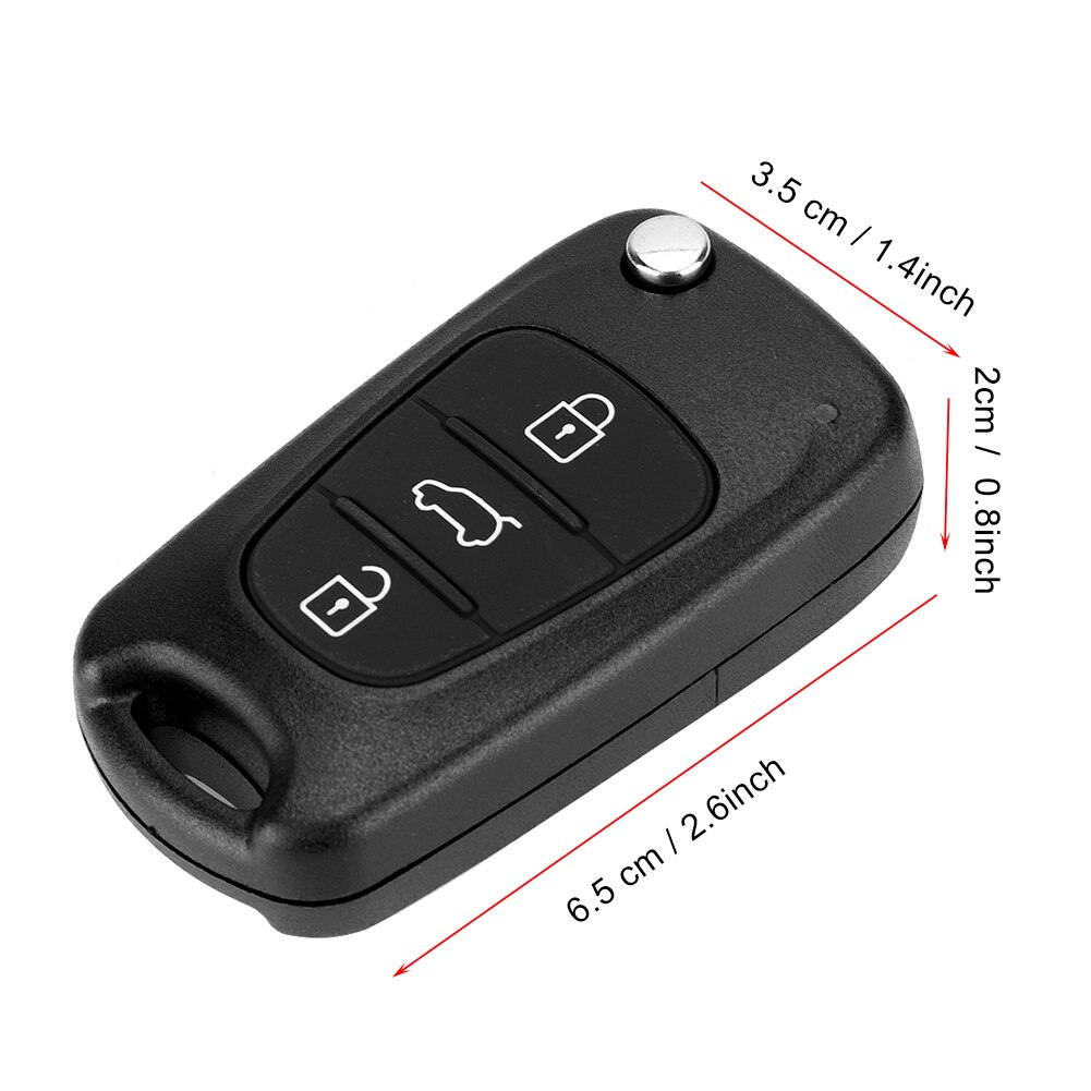 3 Button Car Remote Flip Key Fob Case Protective Auto Replacement Parts Small Convenient For HYUNDAI I20 I30