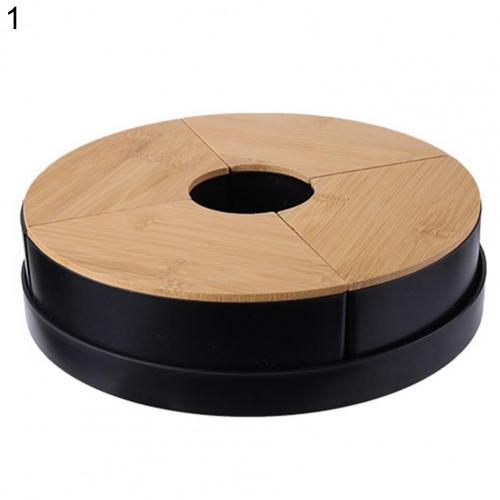 Gedroogd Fruit Lade 2 Stijlen Snack Lade Bamboe Anti-Roest Novel Grote Capaciteit Draagbare Snack Plaat: Black