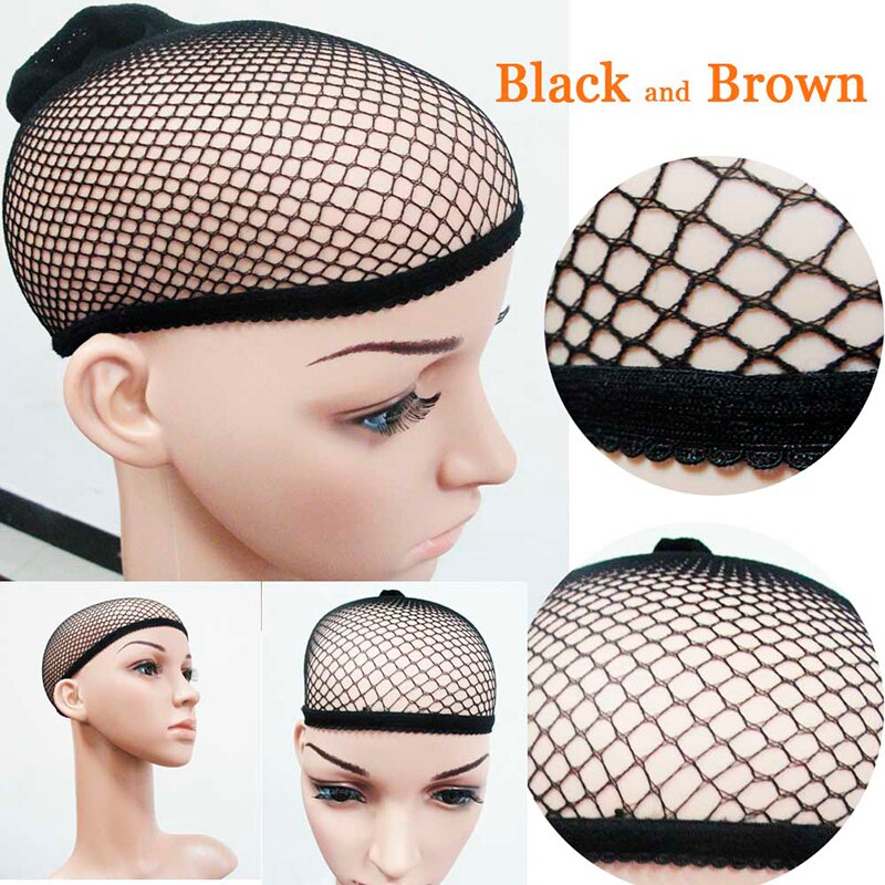 2 uds 2 colores-beige, y Negro Hairnets Dream deluxe peluca cap alta roja elástica malla para peluca que lleva