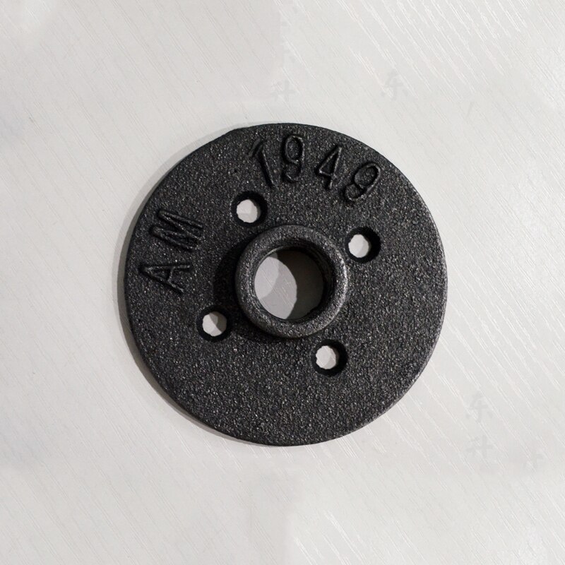 9PCS/LOT Black Floor Flange Base Diameter Cast Iron Industrial Pipes Flange Wall Base Pipe Fittings Support Base-4 holes
