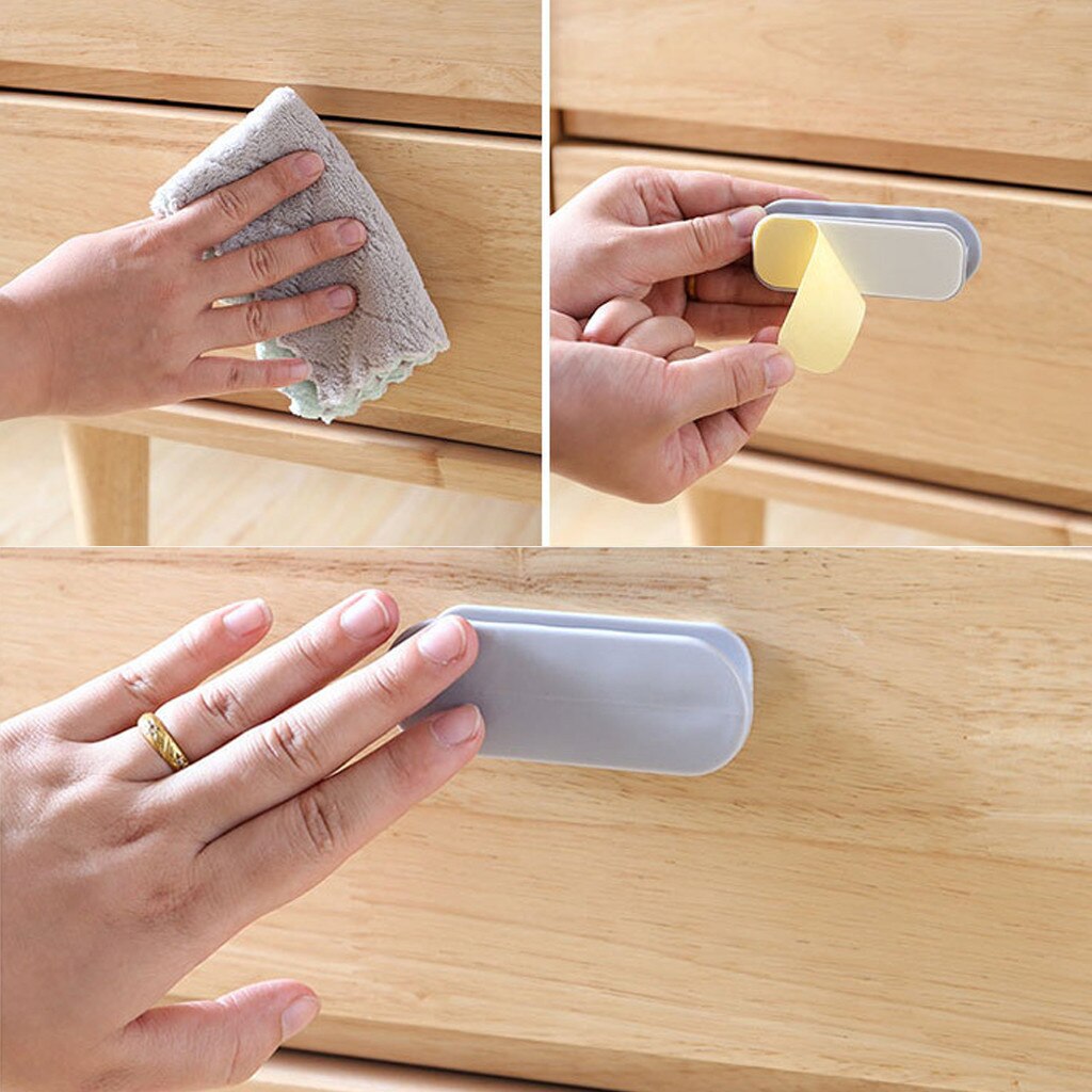 Self-adhesive Door Handle Auxiliary Pasted Closet Glass Window Handles Multipurpose Plastic Door Knob 2 Pcs Klamki Do Drzwi