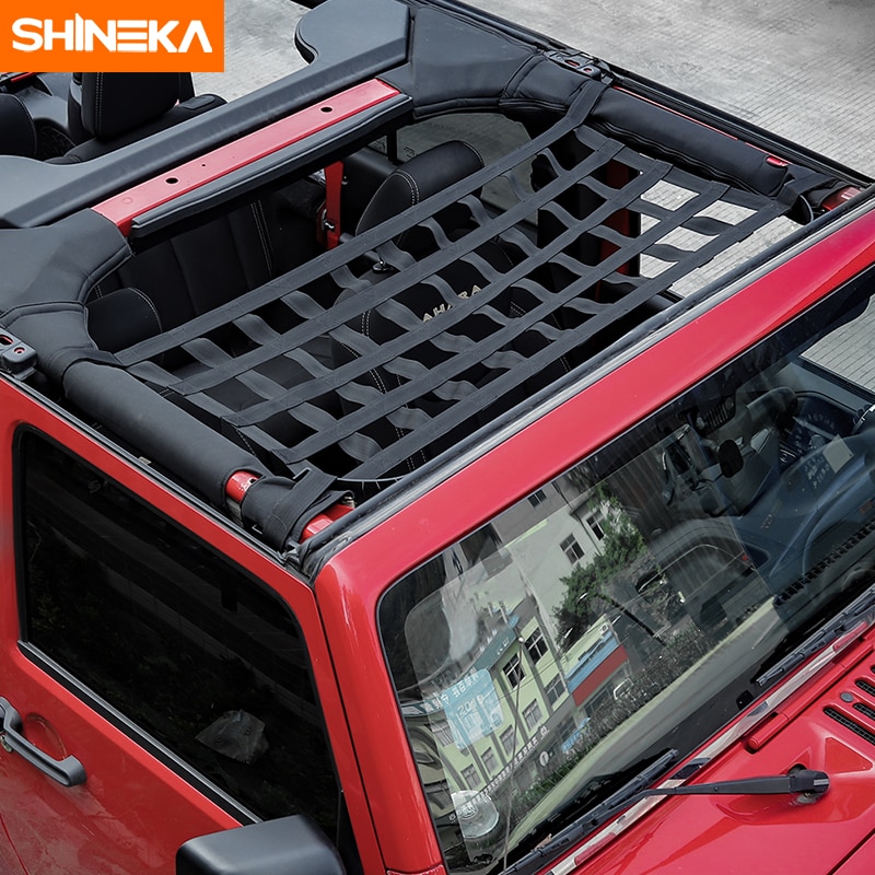 SHINEKA Car Styling nueva prenda Top soporte de red para el respaldo de la cama del techo para Jeep Wrangler JK JL 2007 accesorios para automóviles