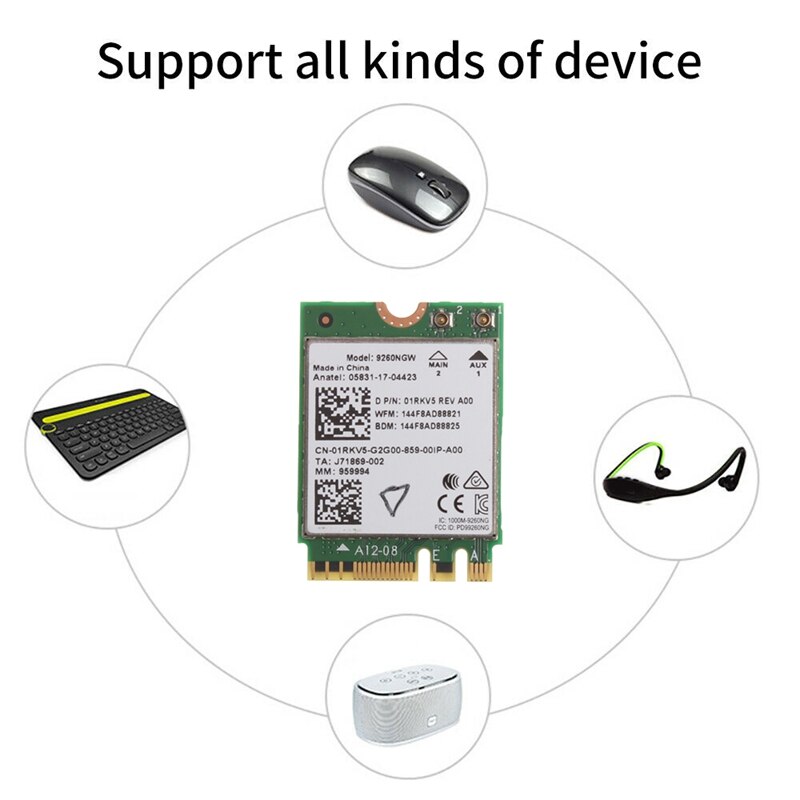 9260 Ac 9260NGW Netwerk Wifi Kaart M.2 2030Mbps 2.4G/5Ghz 802.11Ac Bluetooth 5.0 Voor Laptop Desktop windows 10