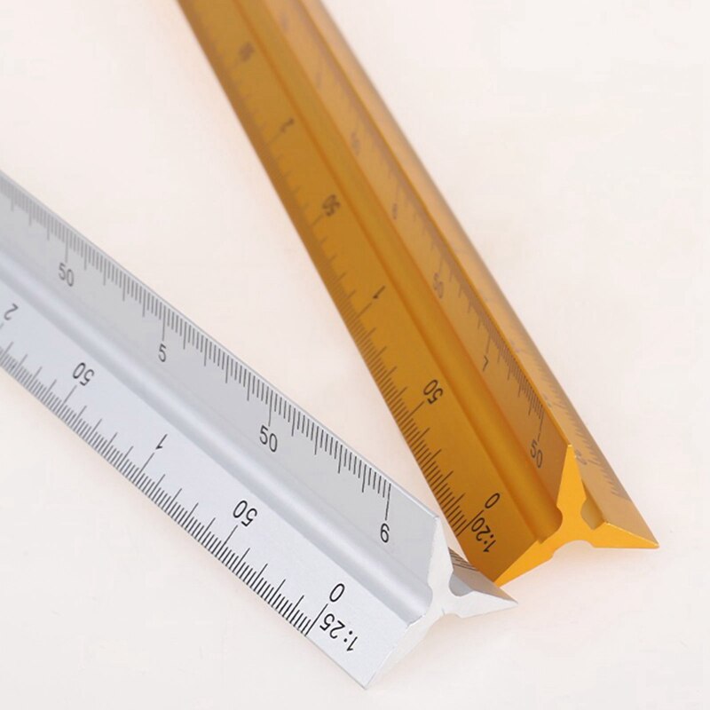 Architect Scale Ruler 30cm Aluminium Alloy -GradeTriangular Drafting Ruler for Architect Civil Drawing Accessories