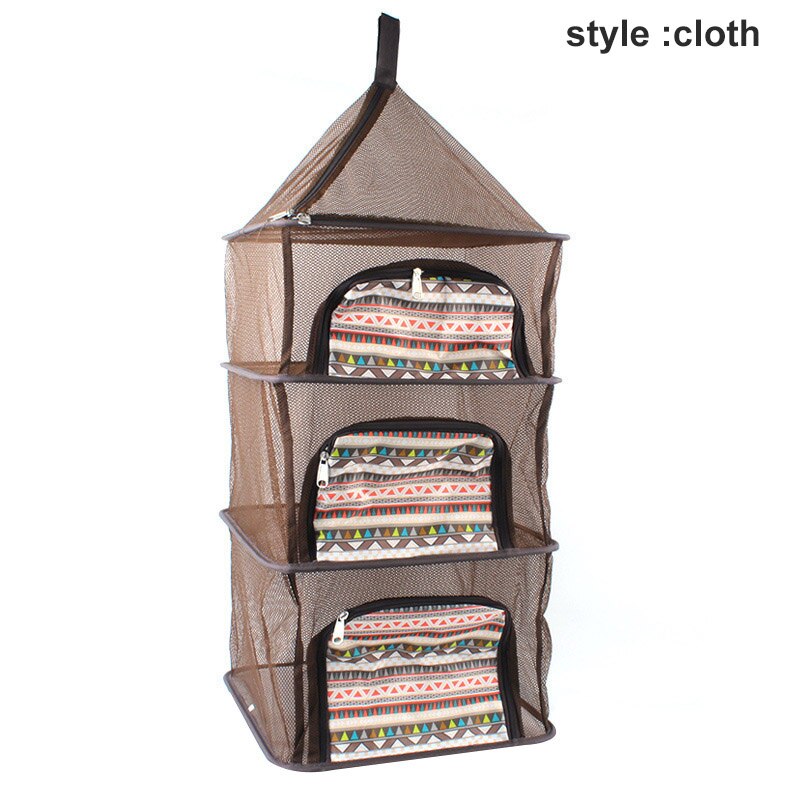 4 Layers Hanging Dry Net Foldable Mesh Storage Basket Fishing Drying Rack for Camping Picnic: Cloth