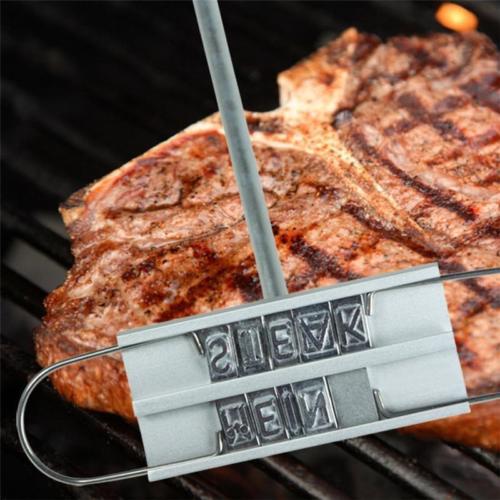 Diy personlighed bøf kød grill bbq kød branding jern med udskiftelige bogstaver bbq værktøj