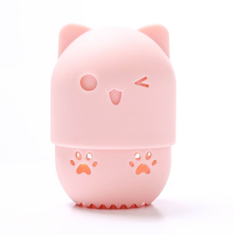 Kitten Soft Silicone Powder Puff Drying Puff Blender Beauty Sponge Travel Case Holder Sponge Egg Capsule Display Rack Egg