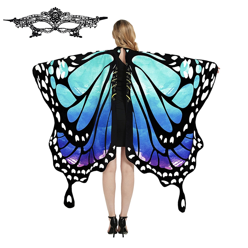 Women Performance Stage Dress-up Butterfly Wings Cape Shawl Fancy Costumes Role Play Props Halloween Cosplay Dance Cloak Cape: Orange