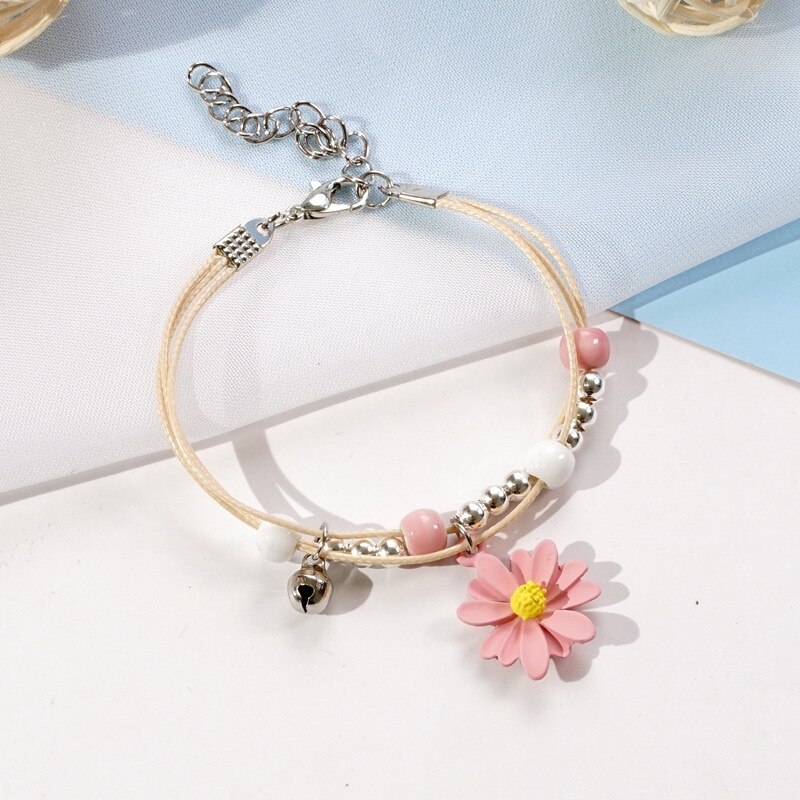 FIMAODZ Süße Blume Gänseblümchen Armbinde Perlen Getrocknete Blumen Löwenzahn Blüte Bunte Charme Armbänder für Frauen Mädchen: 7