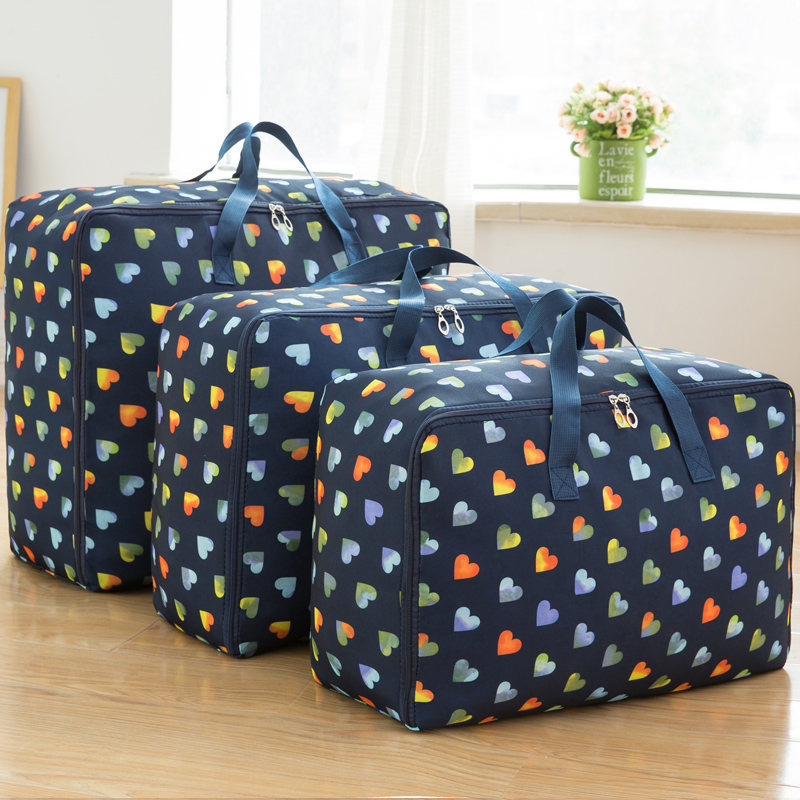 Dejlig print oxford opbevaringstaske med håndtag holdbart skabsorganisator til rejsegarderobe hjemmequilt legetøj diverse ryddelig taske
