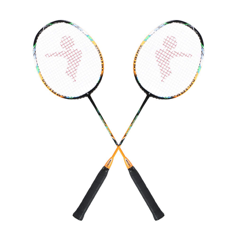 2 spiller badminton bat udskiftningssæt ultra let kulfiber badmintonketsjer med taske badmintonketcher badmintonbold