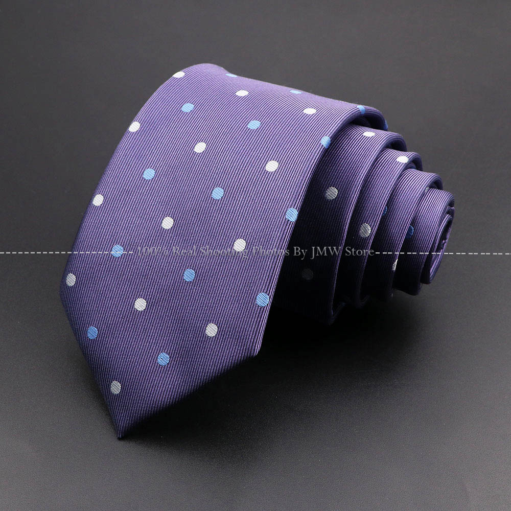 mariage hommes cravate violet bleu solide rayé Plaid points cravates directe marié col accessoires: Ivoire