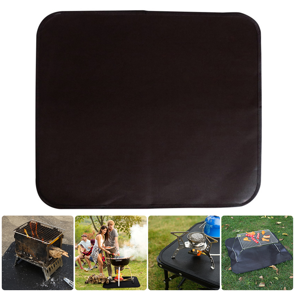 BBQ Flame Retardant Protective Mat Outdoor Camping Insulation Blanket Floor Protection Mat Insulation Silicone Fireproof Cloth