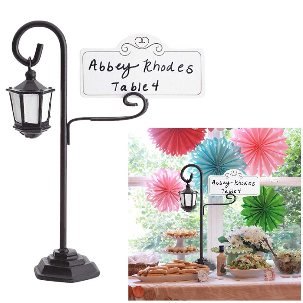 Hars Tafel Restaurant Plaats Kaarthouder Menu Streetlight Vorm Bruiloft Decor Display Stand Memo Merkt Foto Receptie Clip