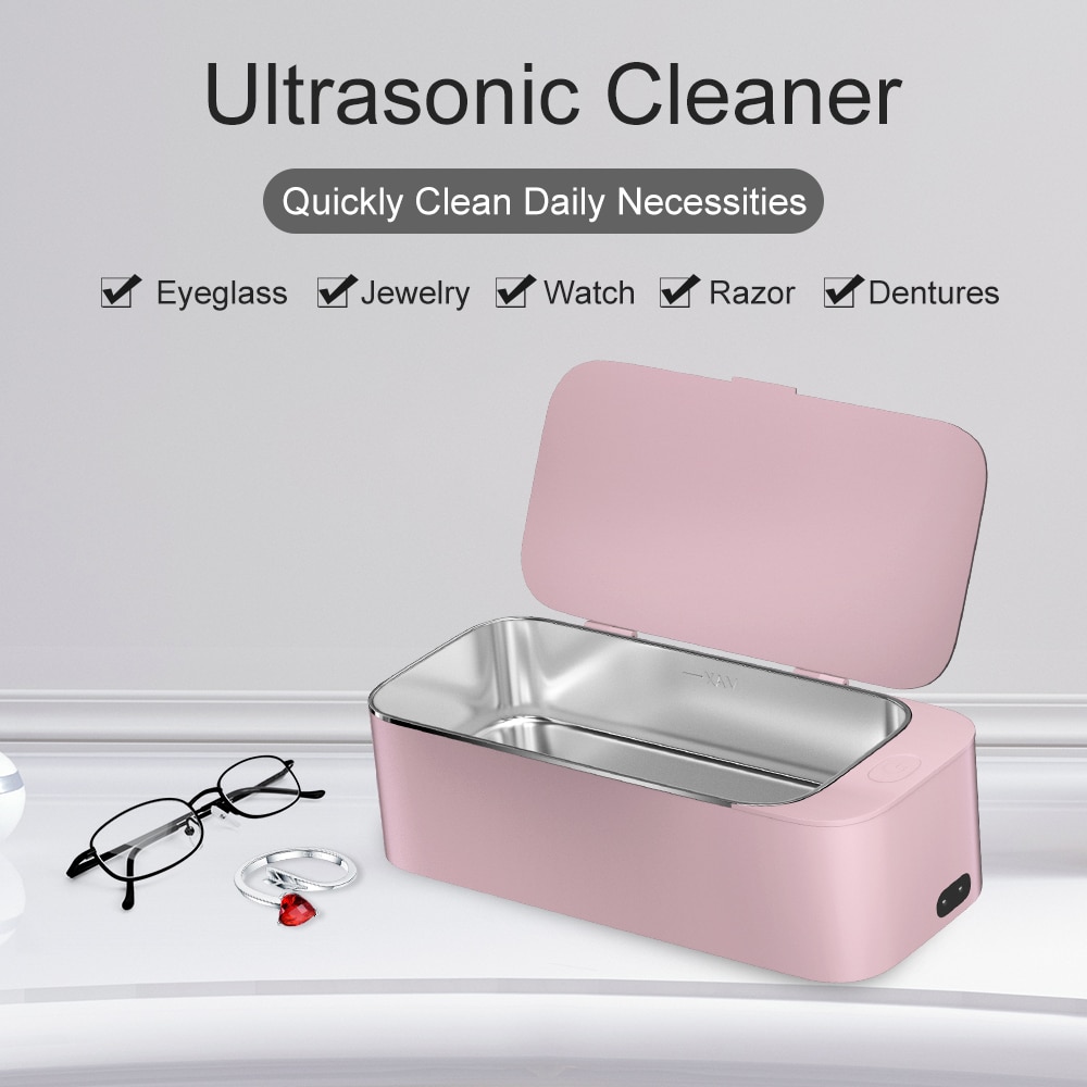Limpiador ultrasónico para joyería, cepillo cosmético de vidrio, limpiador ultrasónico para el hogar