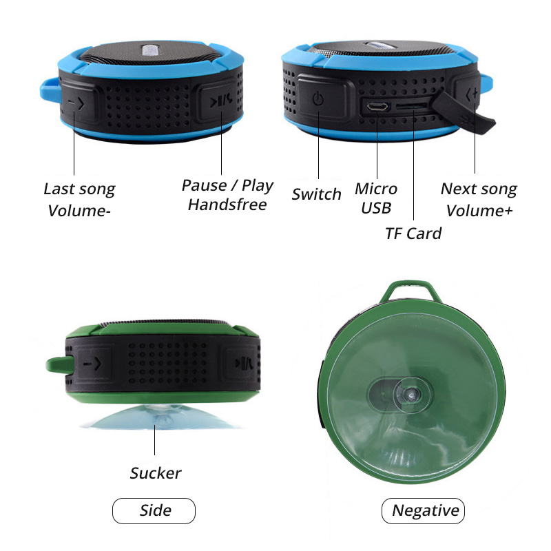 Draagbare Draadloze Bluetooth Speaker Waterdichte Outdoor Douche Badkamer Klankkast Handsfree Luidspreker Soundbar Voor Telefoon Pc