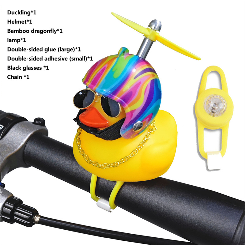 Gele Eend Fietsverlichting Bel Schattige Kleine Stuur Hoorn Lamp voor MTB Racefiets Motorhelm Rijden Fietsen Accessoires speelgoed