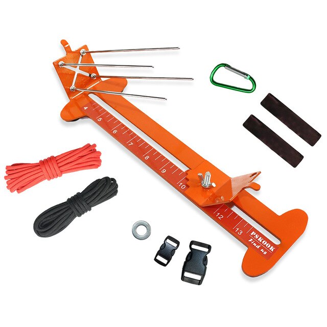 Monkey fist jig og paracord jig armbånd maker paracord værktøjssæt justerbar metalvævning diy håndværksproducent 4 "  to 13 ": Orange