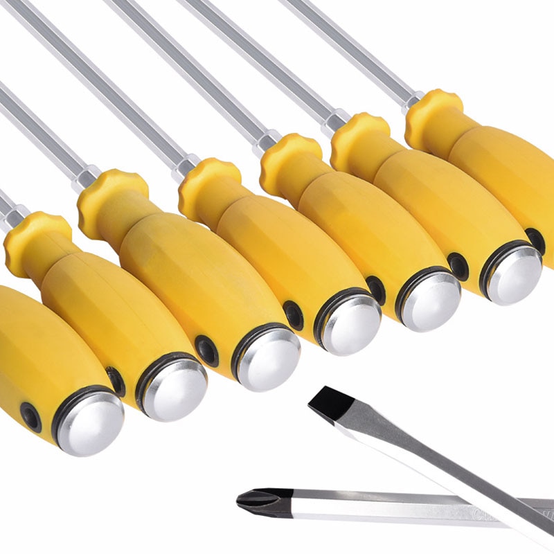 200-400mm Knockable Screwdriver Phillips and Slotted Percussive Screw Driver CR-V Magnetic Bolt Driver Screw-driving Tools 1pcs
