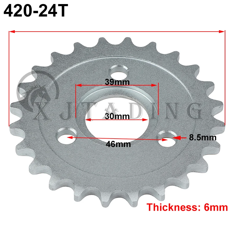 Motorfiets 24 T/26 T/28 T/29 T/31 T/35 T/37 T Tanden 30mm Achter Tandwiel Fit Voor Honda Aap Motor Pit Crossmotor 420/428 Keten: Zilver