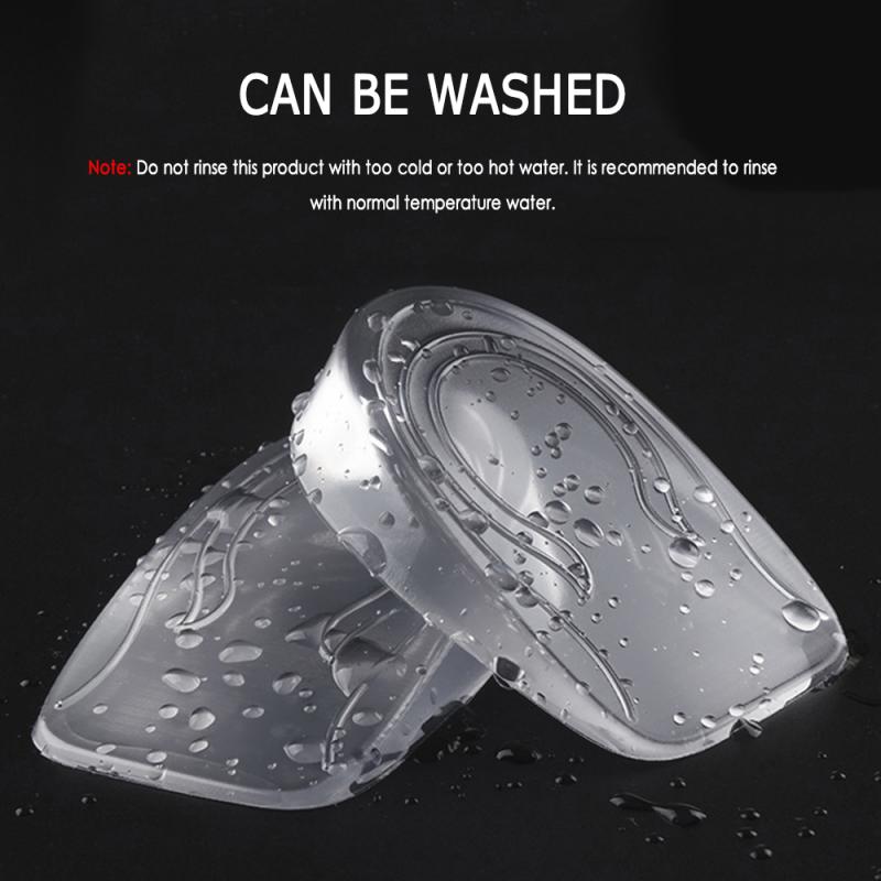 1Pair Soft Silicone Increase Heel Support Pad Gel Shock Cushion Orthotic Insole Increased Plantar Foot Care 1cm 2cm 3cm #SD
