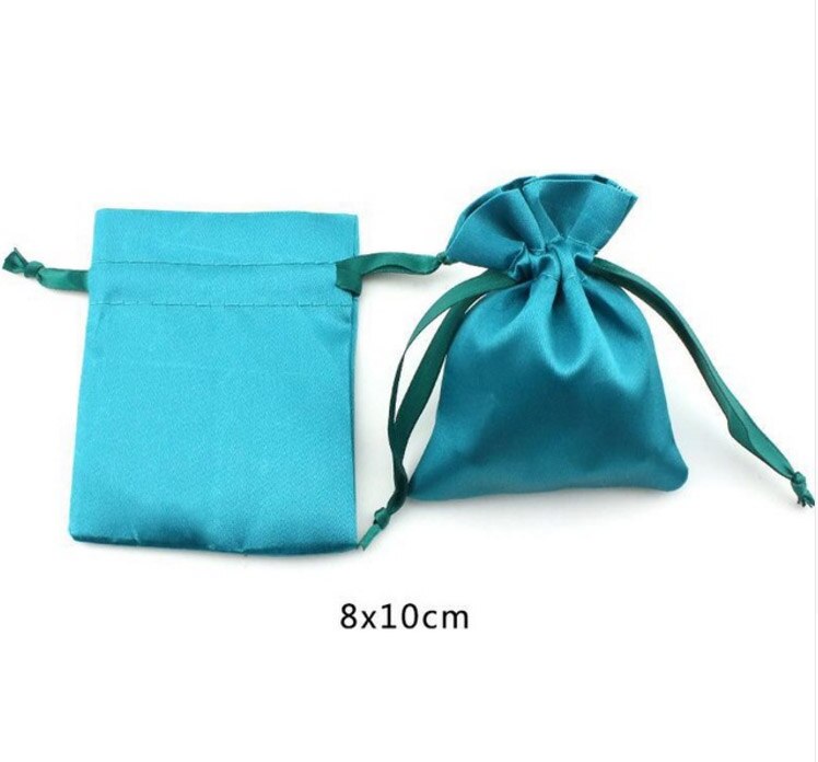 Macchia di seta dei monili Sacchetto Del Regalo 8x10cm(3 "x 4") pacchetto di 100 può stampare il marchio di Trucco Sacchetto di Imballaggio Sacco: 100pcs blue bag