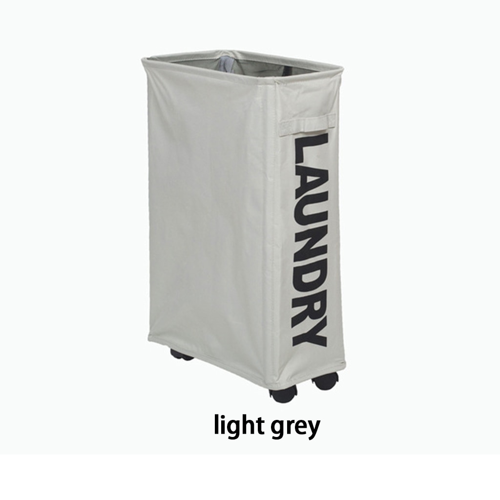 Foldable Laundry Basket Waterproof Dirty Clothes Basket With Caster Wheels Collapsible Laundry Storage Baskets Organizer Hamper: light gray