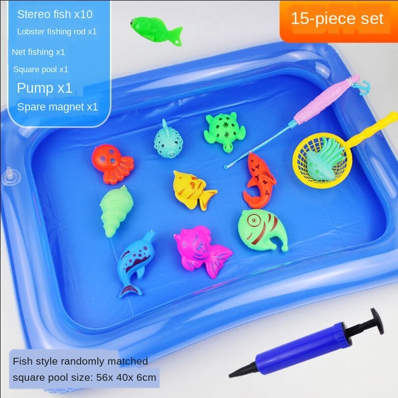 1-5-Jaar-Oude Hengel Simuleert Speelgoed Vissen Zwembad, ontwikkelt Speelgoed Om Trein Hand En De Hersenen Coördinatie Vermogen.: Single set of 15 pie