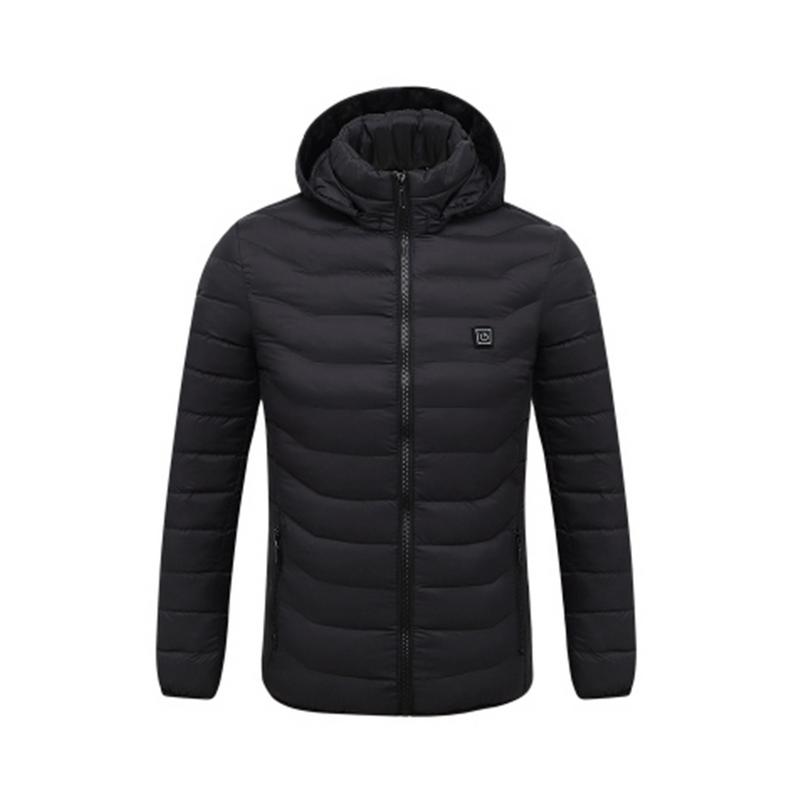 Upgrade Pure Elektrische Verwarmde Vest Lichtgewicht Module Intelligente Oplaadbare Verwarming Warm Vest Drie Temperatuurregeling: Black 3XL