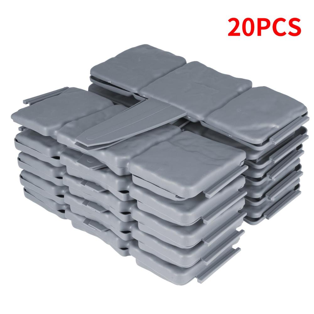 Set Van 20 Pcs Tuin Hek Cobbled Steen Effect Tuin Gazon Rand Plant Grens: Grey