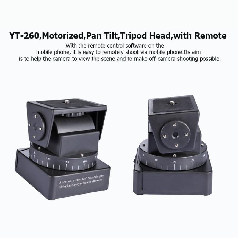 Zifon YT-260 Pan Tilt Hoofd Gemotoriseerde Rotatie Panoramisch Statiefkop Ptz Afstandsbediening Voor Camera Telefoon Professionele Fotografie
