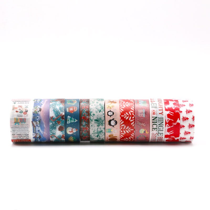 Merry Christmas foil Masking Washi Tape Decorative Adhesive Tape Decora Diy Scrapbooking Sticker Label Stationery