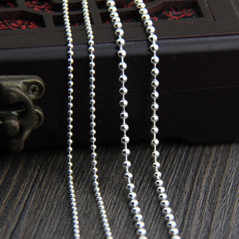 Emith Fla Authentic 100% 925 Sterling Silver Trendy Round Ball Link Chain Necklace 2.0mm Thickness Necklace Chain Jewelry Unisex