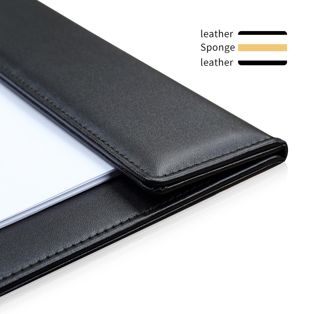 35*25cm PU Leather File A4 Paper Clipboard Meeting Report Clip Board Take Note Writing Pads with Pen Slot