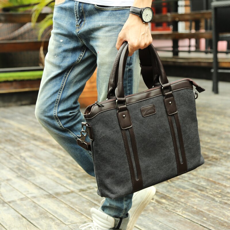 Moyyi Multifunctionele Canvas Mannen Tas Mode Schoudertas Voor Mannen Business Casual Crossbody Messenger Bag Aktetas Reistassen