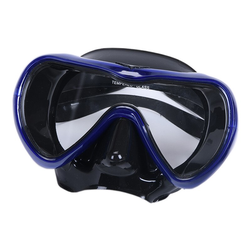 Scuba Diving Mask Snorkel Set - Anti-Fog Goggles - Tempered Glass Silicone - Adult Snorkeling Gear: Blue AM101