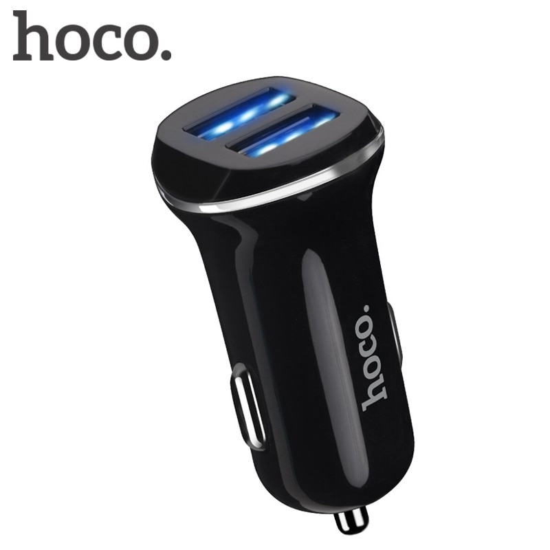 HOCO Dual Output USB Car Charger Voor Iphone X 8 7 Plus Universele mobiele telefoon USB Adapter Voor Samsung S6 s5 2 USB Sigaar Socket