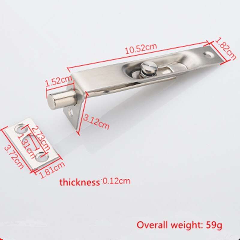 Stainless steel latch wooden door dark bolt box slotted double open door concealed latch invisible door latch hidden: Greyish Brown