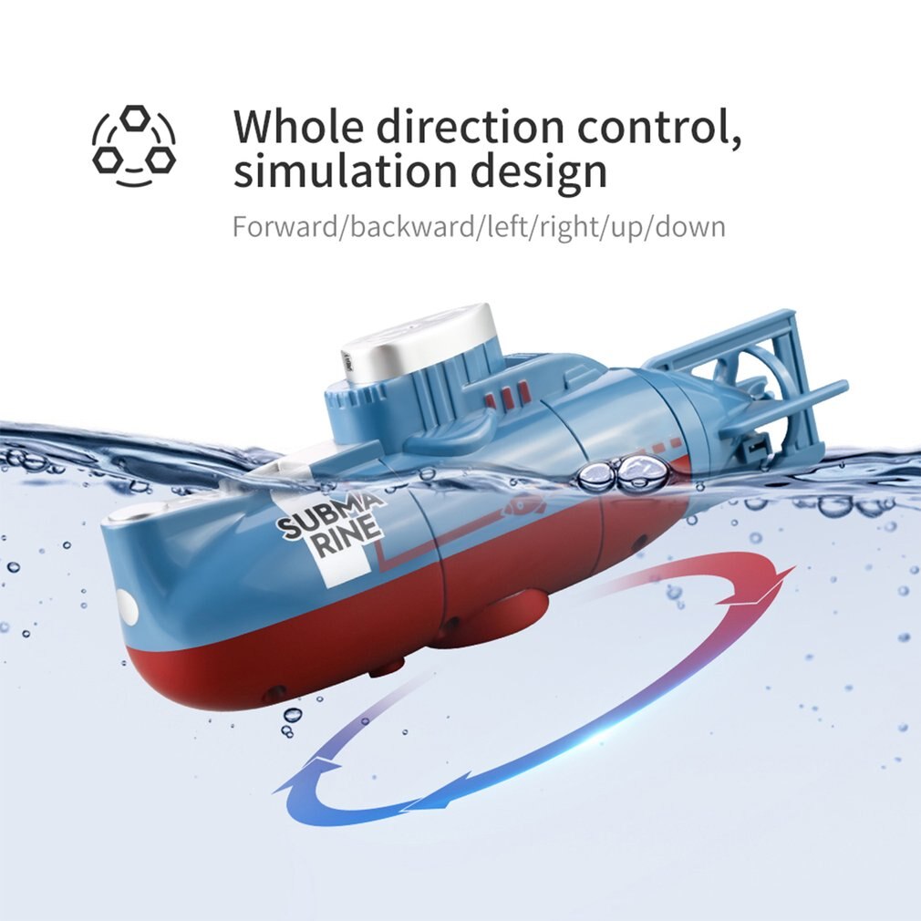 Mini RC Submarine 6 Channel Remote Control Boat Ship Waterproof Diving Toy Simulation Model For Kids