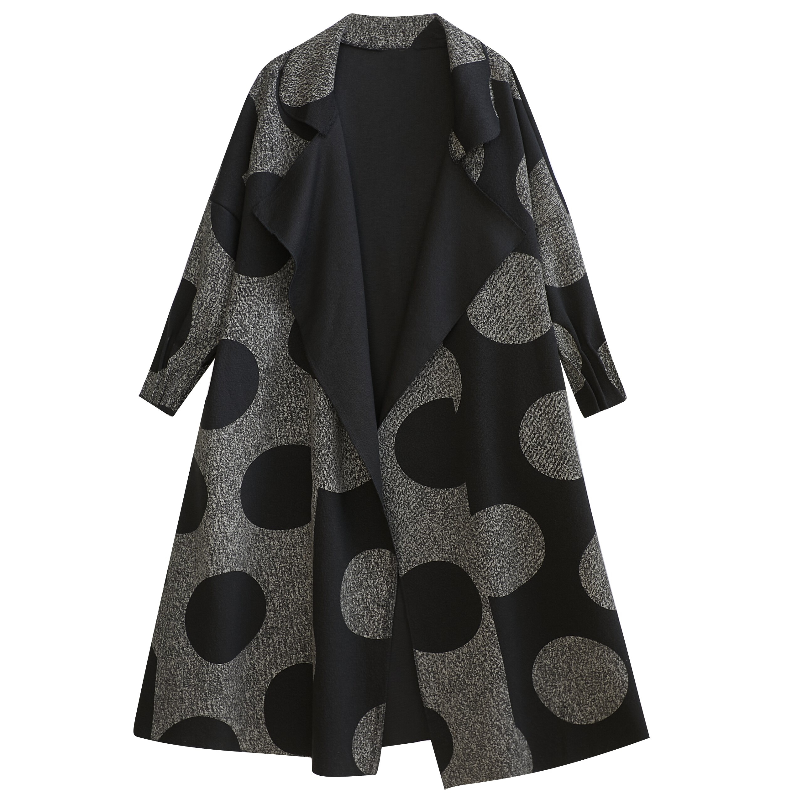 Abrigo con estampado de lunares para mujer, gabera holgada oversizd, estilo informal, cortavientos: XXXL