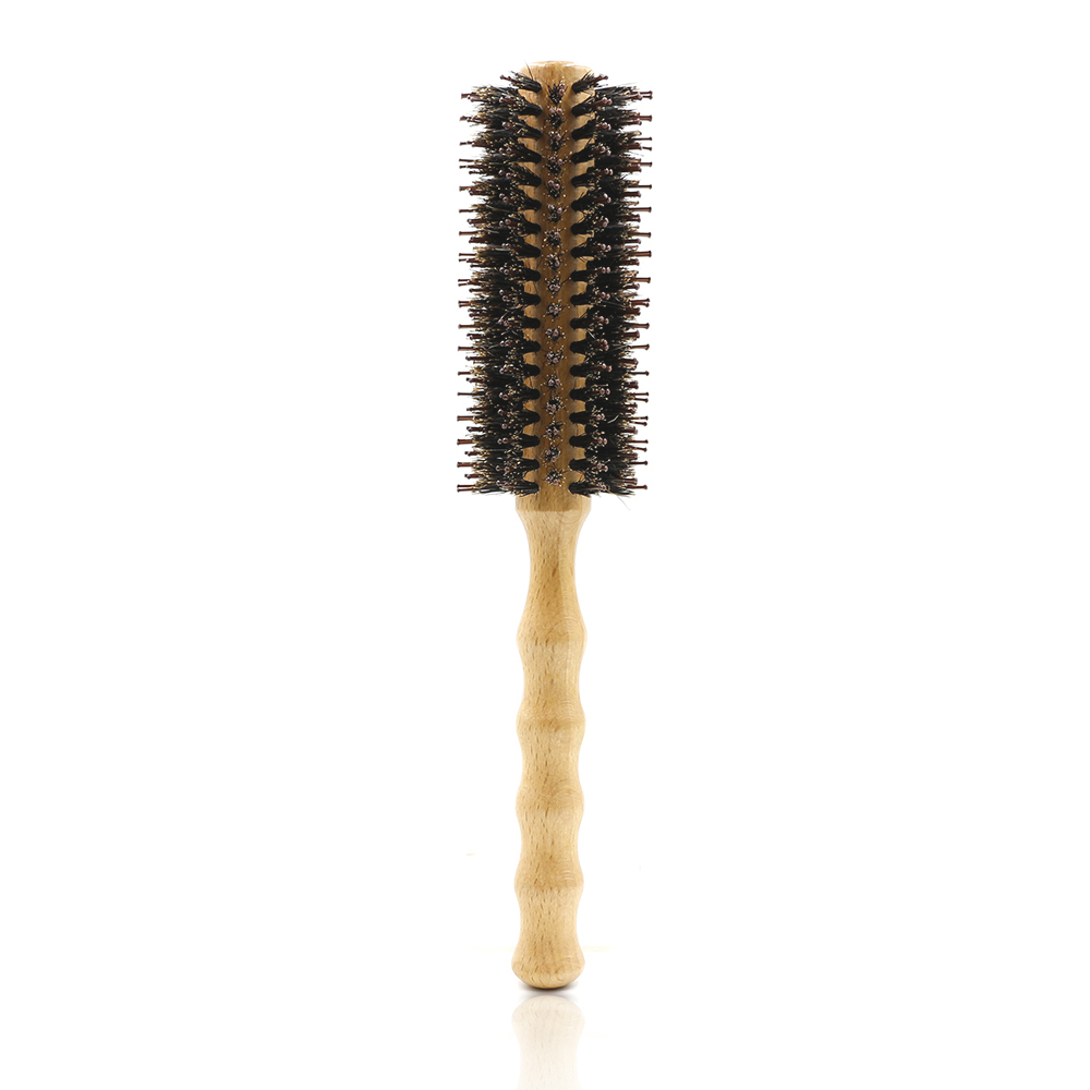 Vildsvinehår rund træbørste hår glatning og krølling kam til frisør værktøj 3 størrelser tilgængelige: 45mm