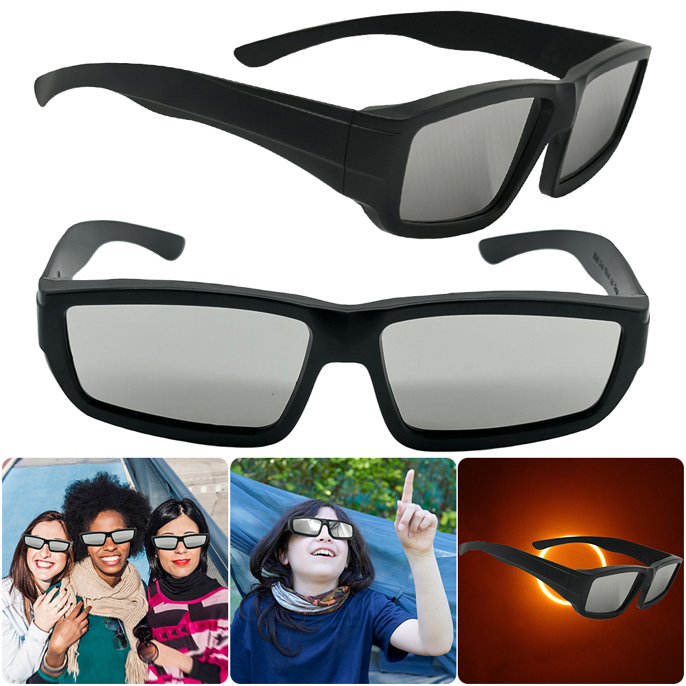 Lunettes éclipse solaire ISO ignorent les nuances sûres, lunettes de visualisation, vue directe du soleil, protection des yeux sûre, 1 paquet, 2 paquets, 3/5 paquets