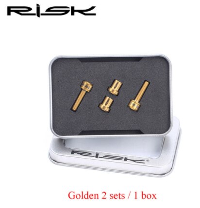 Risk ti titanium skruer bolte til cykel cykel carbon frempind bolt med skive  m5 x 18mm racercykel gaffel låsemøtrik: Gylden